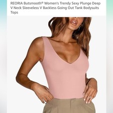 REORIA Women’s Sexy Plunge Deep V Neck Sleeveless Backless Going Out Tank size M Tank Top & Bodysuit price