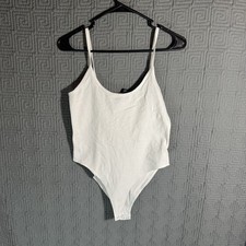 Forever 21 Bodysuit Tank Women’s Size Large White Tank Top & Bodysuit price