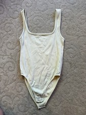 Forever 21 Yellow Tank Top Bodysuit With Ribbed Fabric Tank Top & Bodysuit price