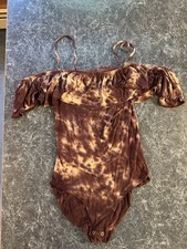 Anerican eagle Women’s Off-the-shoulder Ruffle Bodysuit-size Small |Tie Dry Prin Tank Top & Bodysuit price