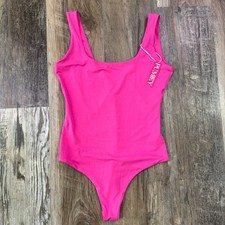 NWT Pumiey Bodysuit Women Small Hot Pink Square Neck Thong Barbiecore Tank Top Tank Top & Bodysuit price