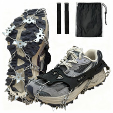 19 Stainless Steel Spikes Crampons, Anti-Slip Ice Cleats for Shoes and Boots Mountaineering Gear price