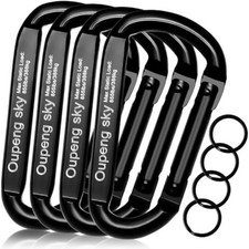 Carabiner Clip 4Pack 855lbs 3" Heavy Duty Caribeaners for Hammocks Camping Blac Mountaineering Gear price