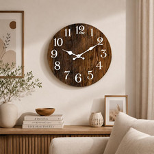 Rustic Wood Wall Clock Silent Quartz Large Numbers Farmhouse Home Decor Decorative Clock price