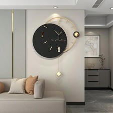 Large Wall Clock Silent Quartz Metal Wood Decorative Clock for Living Room Decorative Clock price