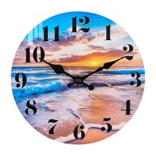 Wall Clock Battery Operated Beach Coastal Theme Indoor Outdoor Waterproof Decor Decorative Clock price