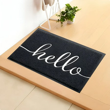 Hello Non Slip Floor Mat for Front Door, Indoor-Outdoor - Black- 30"x17" Doormat price