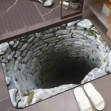 Non Slip Door Floor Mat Washable 3D Optical Illusion Endless Abyss Doormat price