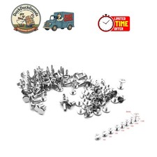 50 Assorted 7mm Chicago Rivets - Easy-Apply Metal Screws for Leather Decoration Screws, Nails, Nuts price