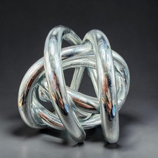 Modern Silver Glass Infinity Knot Sculpture Abstract Decorative Object Metallic Decorative Object price