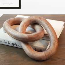 Wood Chain Link Decor – 13” Wooden Decorative Object for Coffee Table Decor a... Decorative Object price