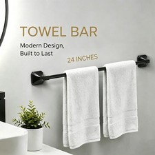 24 Inch Single Towel Bar Stainless Steel Wall Mount Towel Rack Rustproof Black Towel Rack price