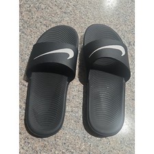 Nike Black and White Kids Slide Sandals Size 6Y Unisex Children's Slippers & Sandals price