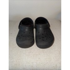 Crocs Kids Classic Lined Clogs Black Fuzz Cozy Slippers Size Junior 2 J2 Unisex Children's Slippers & Sandals price