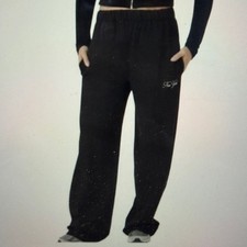 Forever 21 New York Embroidered Black Joggers Sz L Women's Pants price
