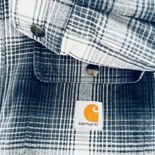 Carhartt Sz M Men's Sherpa LINED Shacket Flannel Shirt Jacket Men's Overcoat price