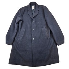 GAP Overcoat Mens XL Navy Blue Wool Blend Nova Fides Italian Fabric Topcoat Men's Overcoat price