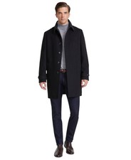 Tommy Hilfiger Mens Melange Overcoat Car Coat 40R Black Men's Overcoat price