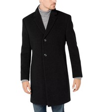 Nautica Men's Barge Classic Fit Wool/Cashmere Blend Solid Overcoat 48L Black Men's Overcoat price