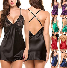 Sexy Lingerie Women Silk Lace Robe Dress Babydoll Nightdress Nightgown Sleepwear Women's Nightgown and Robe price