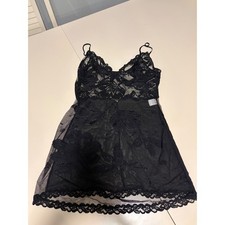 La Perla Black Lace Chemise Nightgown Sheer Floral Mesh Lingerie Made in Italy 3 Women's Nightgown and Robe price