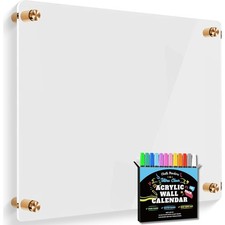 24"x16" Guardmate Blank Acrylic Dry-Erase Board Clear, Wall-Mount with Markers Wall Board price