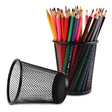 Pencil Holder 2 Pack, Black Mesh Desk Pen Holders, Premium Metal Pen Cup Hold... Pen Holder price