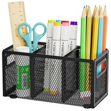 Marbrasse Mesh Pen Holder for Desk,Pencil Desk Organizer 3 Black Pen Holder price