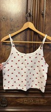 American Eagle White Floral Waffle Knit Floral Scoop Neck Cami Tank Top, Women S Tunic price