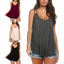 Sleeveless Flowy Tank Top Soft Knit Tunic Women Scoop Neck Loose Fit Blouse Long Tunic price