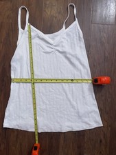 DESC Large Women's White V-Neck Spaghetti Strap Camisole Tunic price