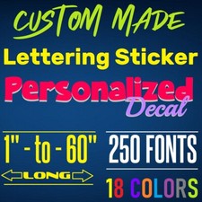 Custom Decal Sticker Vinyl Lettering Personalized Text, Window Wall Car Truck (2 Wall Sticker price