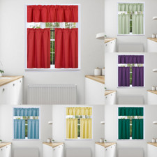 3PC SET WINDOW DRESSING KITCHEN CURTAIN SOLID LINED BLACKOUT DRAPE TREATMENT K3 Baby Room Curtain price