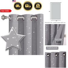 Blackout Star Curtains for Kids Room Kids Bedroom Star Pattern Grommet Drapes Baby Room Curtain price