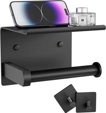 Matte Black Toilet Paper Roll Holder with Shelf SetSail Wall Mount Toilet Paper Holder price