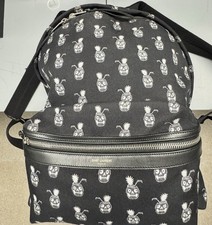Saint Laurent Pineapple Skull Print Black/White Backpack w/Leather  Trim Men''s Handbag price