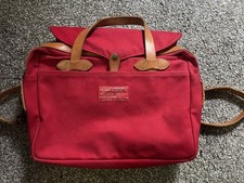 Filson Mackinaw Red Briefcase Zip Snap Leather Strap Brass Pockets Men''s Handbag price