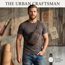Men Genuine Leather Messenger Sling Bag Crossbody Shoulder Travel Pack Men''s Handbag price
