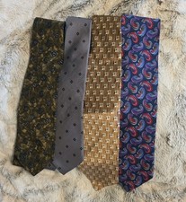 Lot 4 Vintage Geoffrey Beene Silk Neck Tie Abstract Geometric Paisley USA 90s Tie Set price