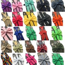 Adult Suspender + Bow-Tie Wedding Matching Set for Adults Men Women (USA Seller) Tie Set price