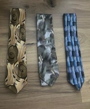 Set Of 3 J. Garcia Ties, Abstract And Colorful Designs Tie Set price