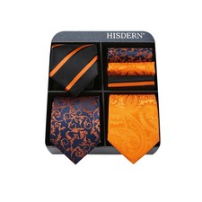 Extra Long Men's Tie & Pocket Square Set - 63" Necktie Collection, 3 PCS Gift Bo Tie Set price