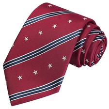 100% Silk Tie Set Patriotic Ties The USA Necktie + Pocket Square X-Long Red Tie Set price