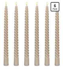 6 Pack 10 Inch Light-Mocha Spiral Taper Candles for Home Decor Decorative Candle price
