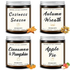 Homsolver Fall Scented Candles Set of 4 – Autumn Home Decor Gift for Women Men Decorative Candle price