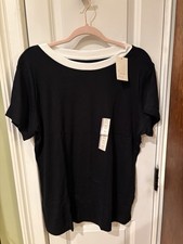 NWT A New Day Women’s XXL Black Crew Neck T-Shirt Cotton Blend Modal Tee NWT Women's Shirt price