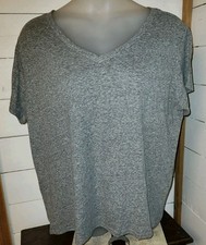 District Blank Tee Women’s V Neck Short Sleeve T-Shirt Gray Size 3X Women's Shirt price