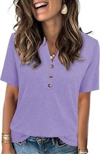 Women's Short Sleeve Summer Top V Neck Button Down Casual Blouse for Work Beach Women's Shirt price