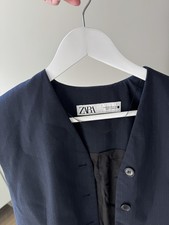 Zara Vest Navy Pinstriped XS Women's Vest price