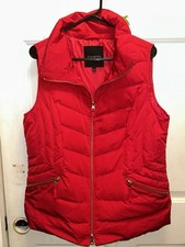 Talbots Red Quilted Down Puffer Vest Full Zip Pockets Lined Womens L Women's Vest price